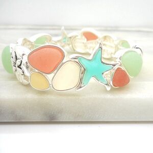 Starfish  Sea Glass Stretch Bracelet